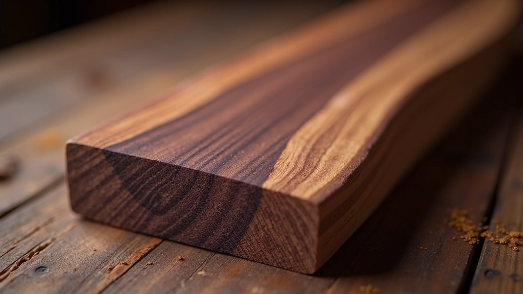 Walnut wood board showing rich deep chocolate brown color with purple undertones and fine, even grain pattern